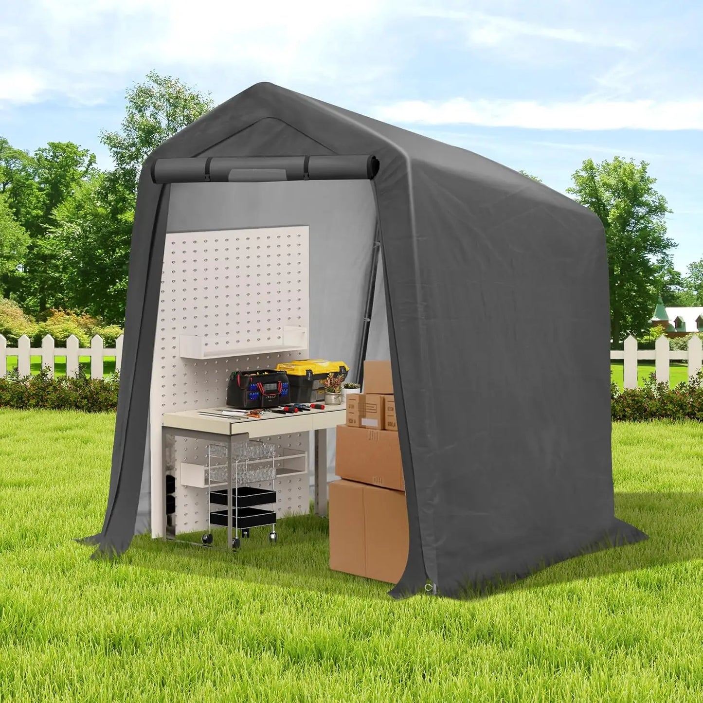 Outdoor Storage Shelter Shed Heavy Duty Tent With Ventilated Door