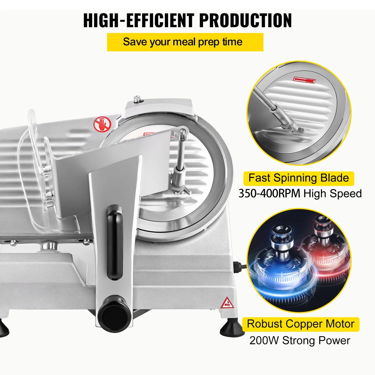 SucceBuy Meat Slicer Electric Deli Slicer Carbon Steel Blade