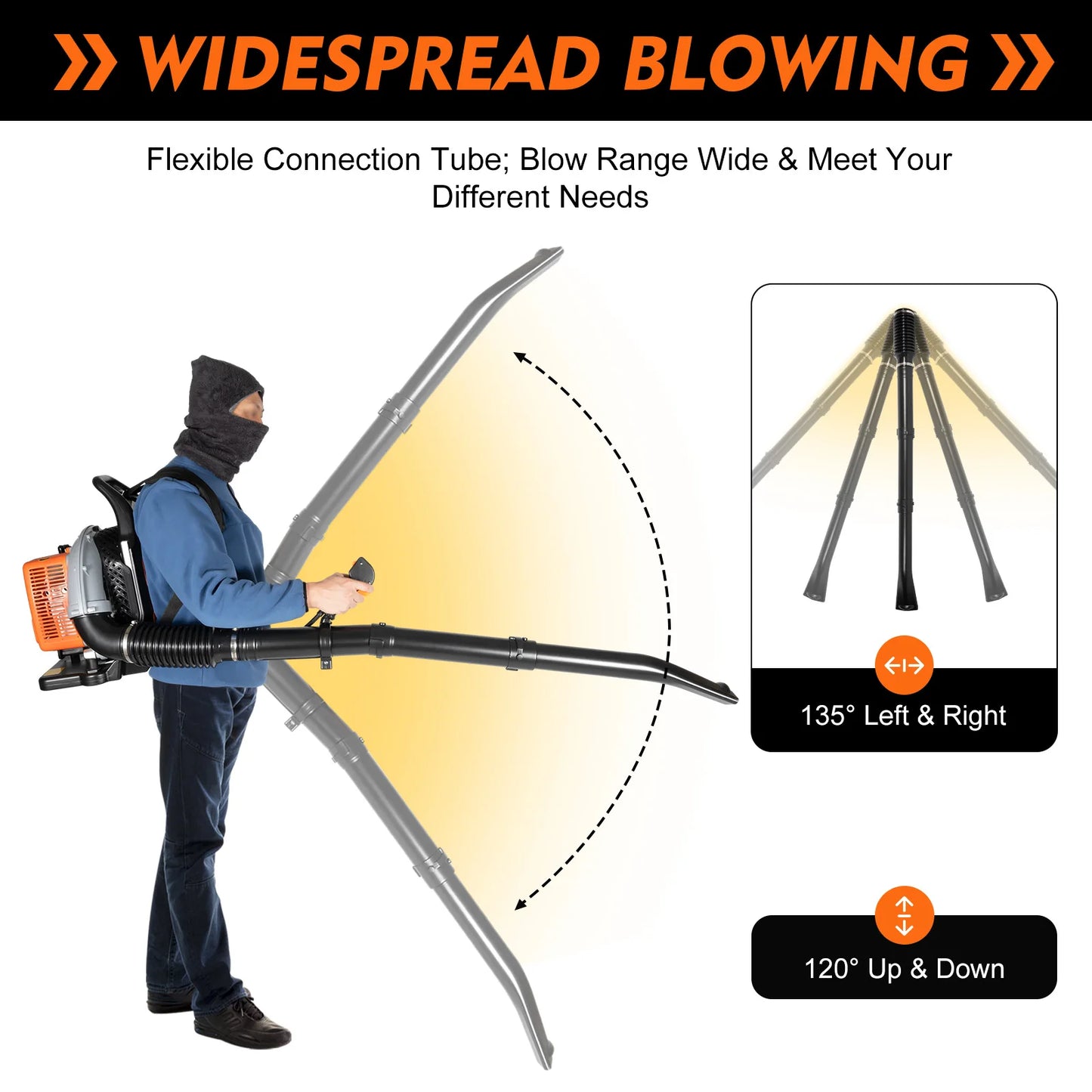 Backpack Leaf Blower Petrol Air Cooled 6800 RPM Garden