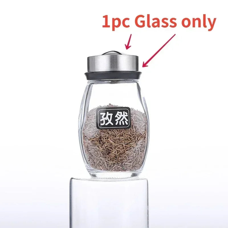 Opovcom Single Bottle Glass Jar And Spice Jar Set Rack