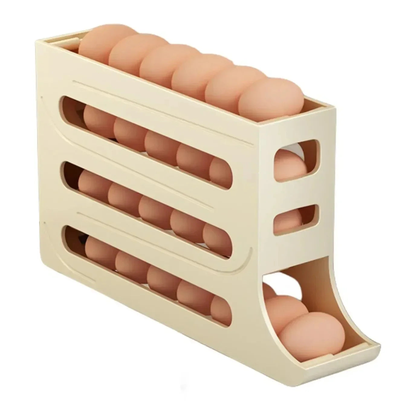Automatic Egg Roller Storage Box 4 Layer Fridge Organizer