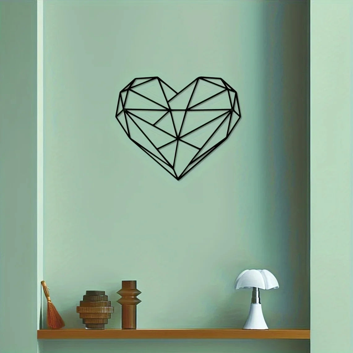 Heart Shaped Minimalist Metal Wall Art For Living Room Decor
