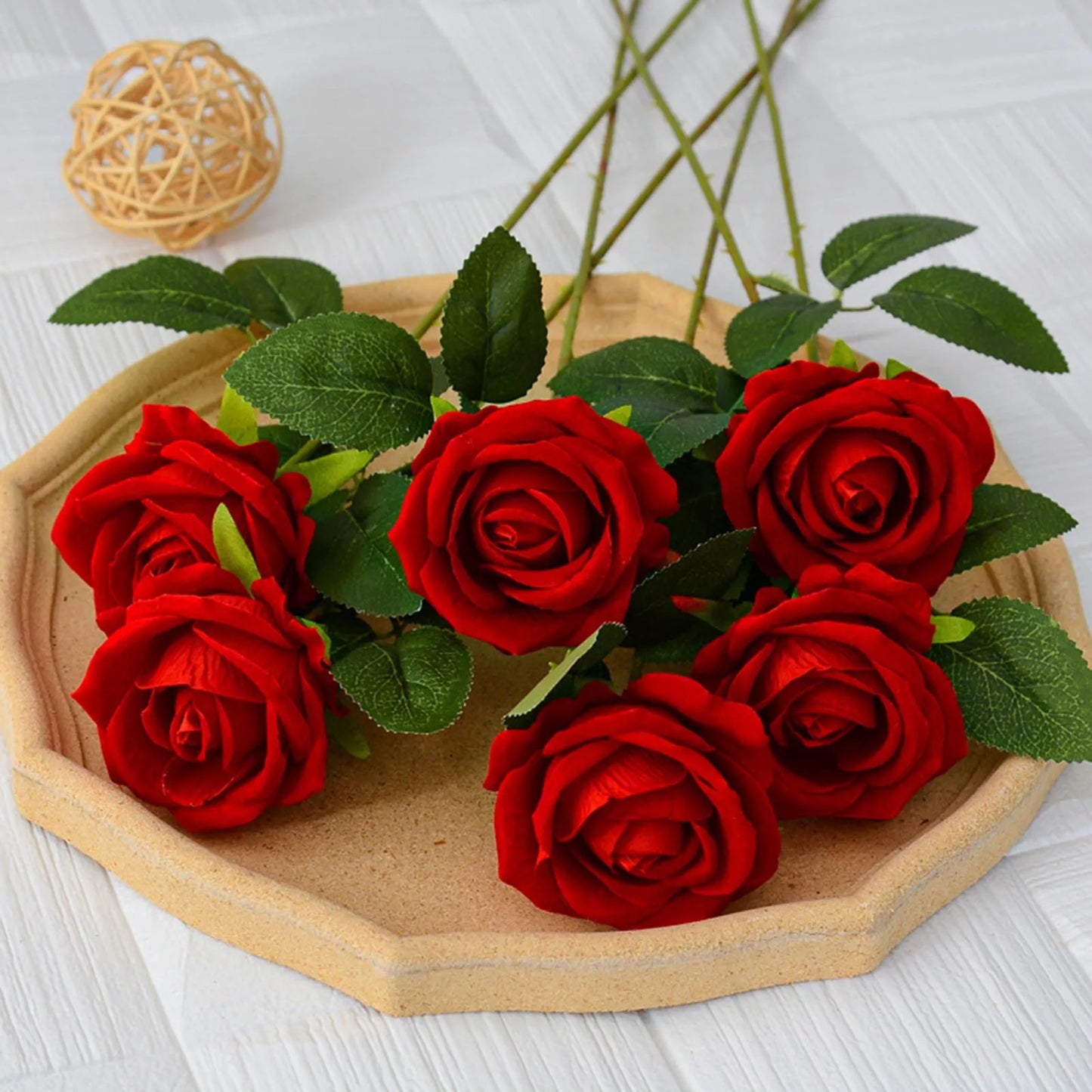 Velvet Roses Artificial 15Pcs Wedding Decor Romantic Gift