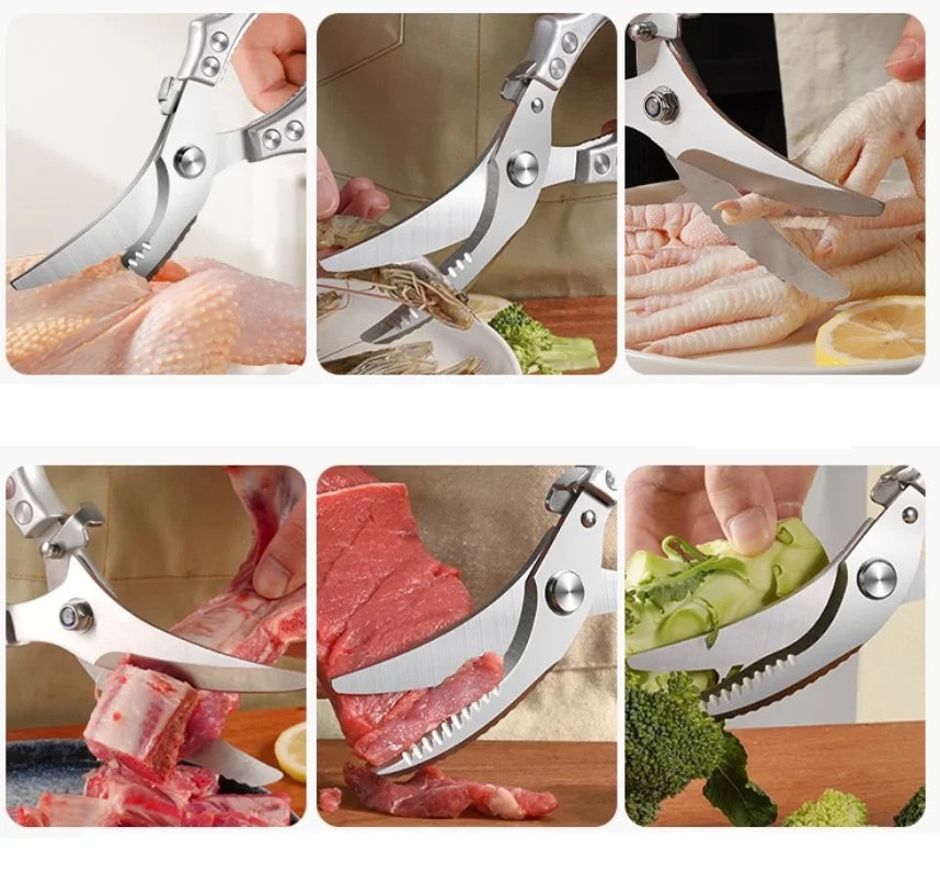 Multifunctional Stainless Steel Kitchen Scissors For Chicken Bones And BBQ