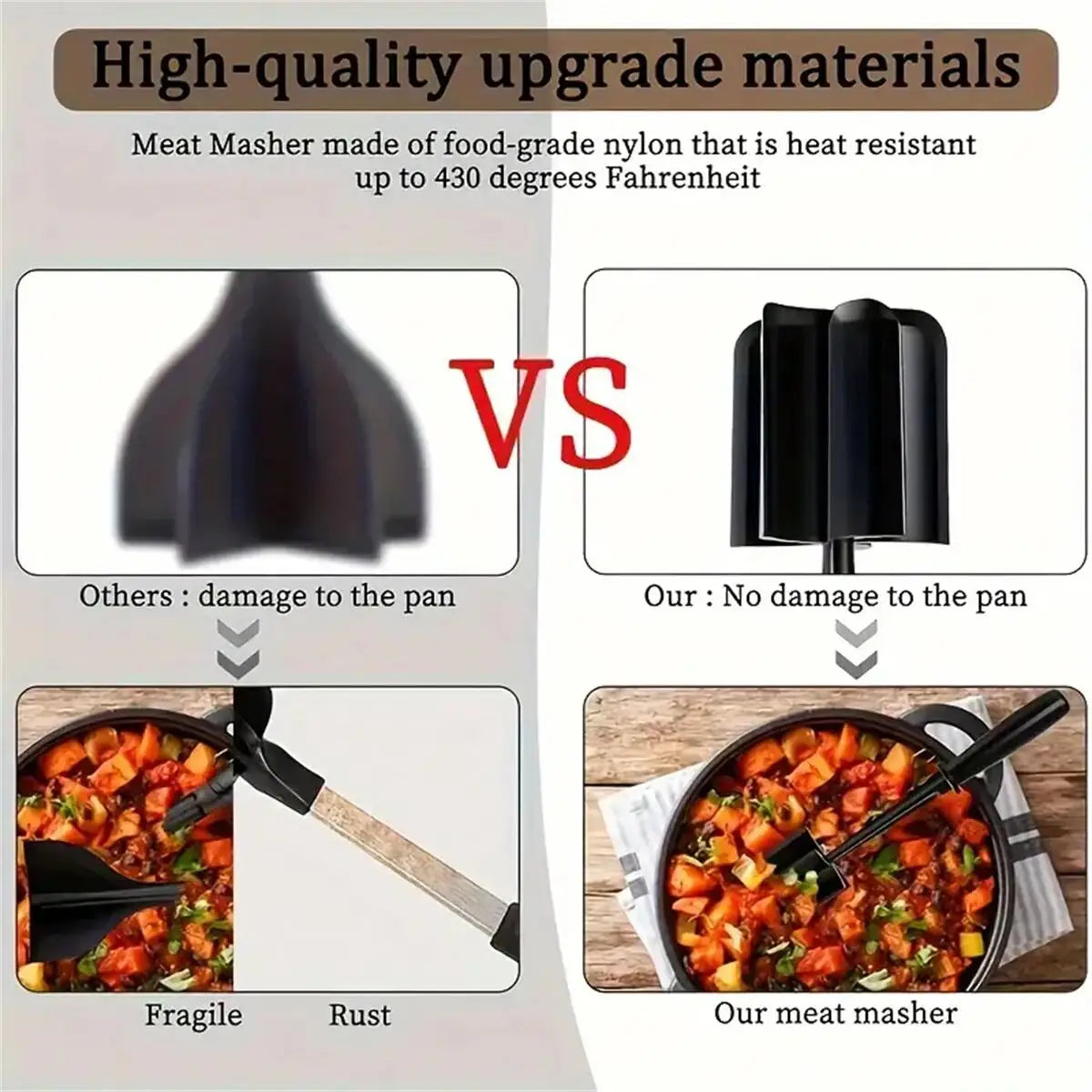 Meat Chopper And Shredder Heat Resistant Ground Beef Tool