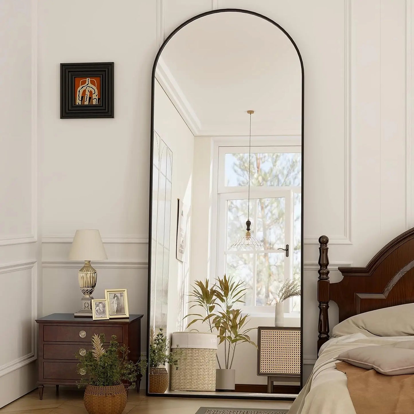 Arched Mirror With Aluminum Frame For Bedroom Or Living Room