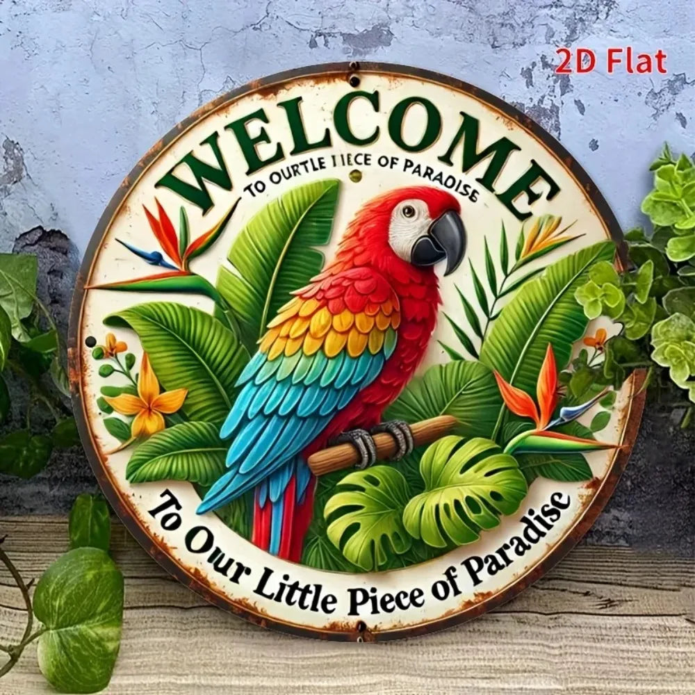 Welcome to Us Our Little Piece of Paradise Wall Art