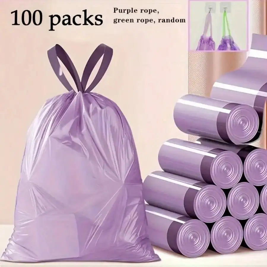AEHOME 100pcs Household Portable Drawstring Trash Bags