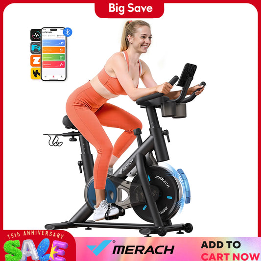 MERACH Magnetic Indoor Exercise Bike With App Low Noise