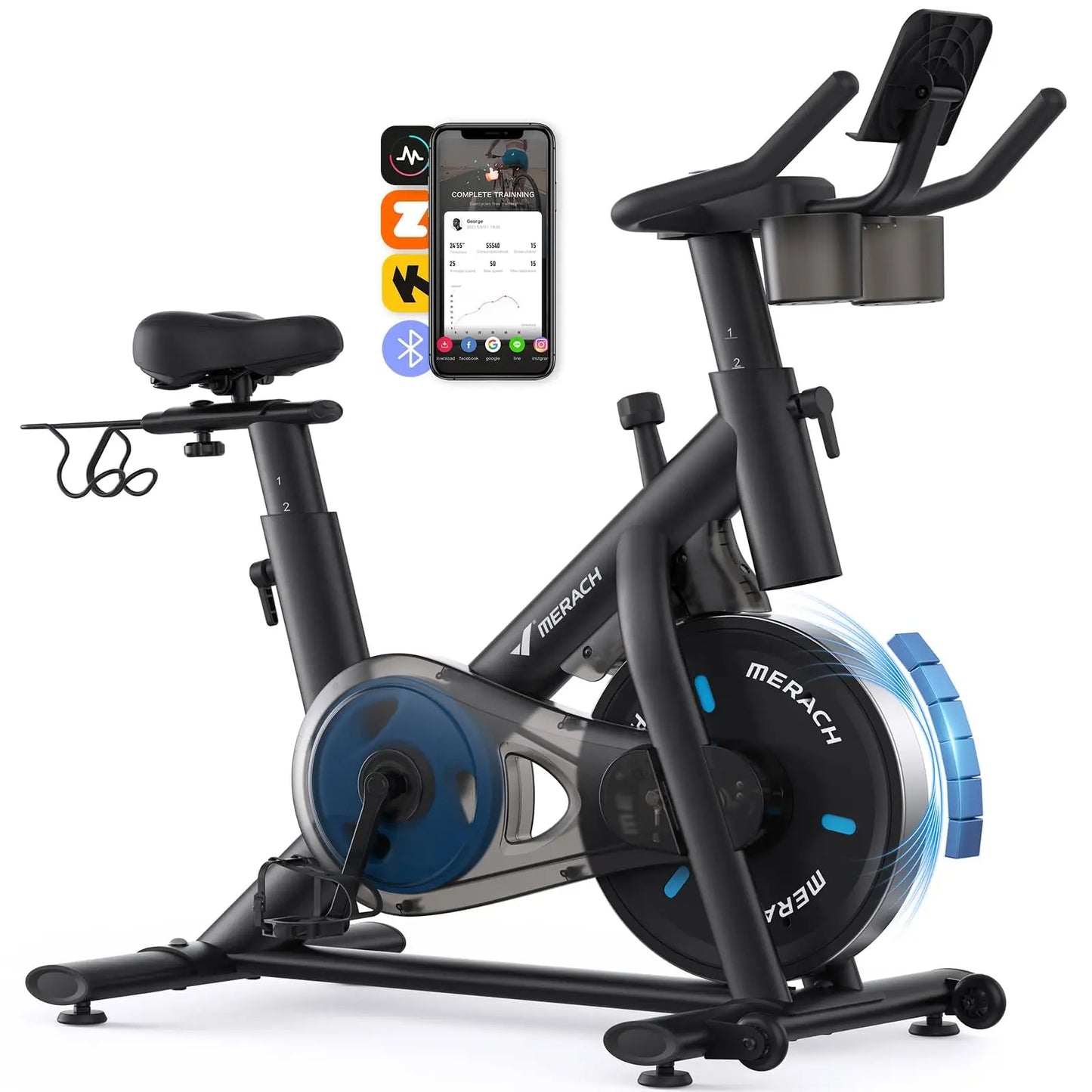 MERACH Magnetic Indoor Exercise Bike With App Low Noise