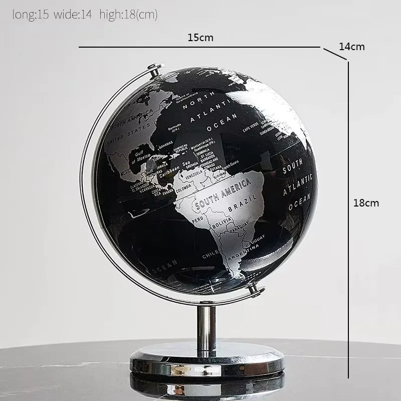 Metal Rotating Globe Artwork For Classroom And Office Decor