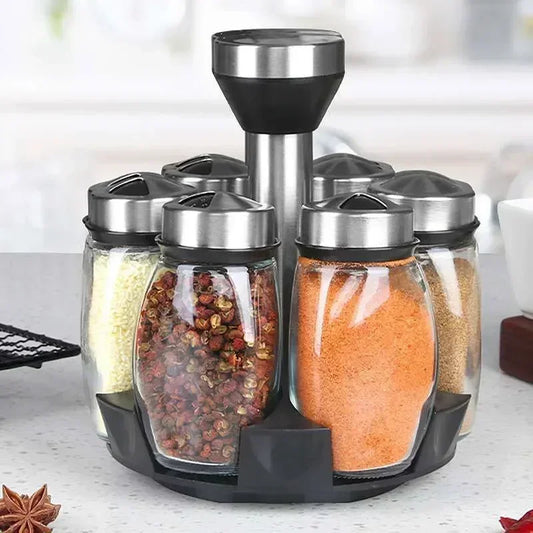 Opovcom Single Bottle Glass Jar And Spice Jar Set Rack