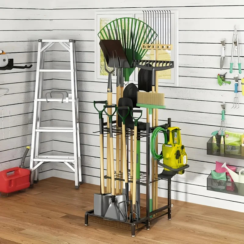 Garden Tool Rack And Patio Tool Tower For Garage Storage