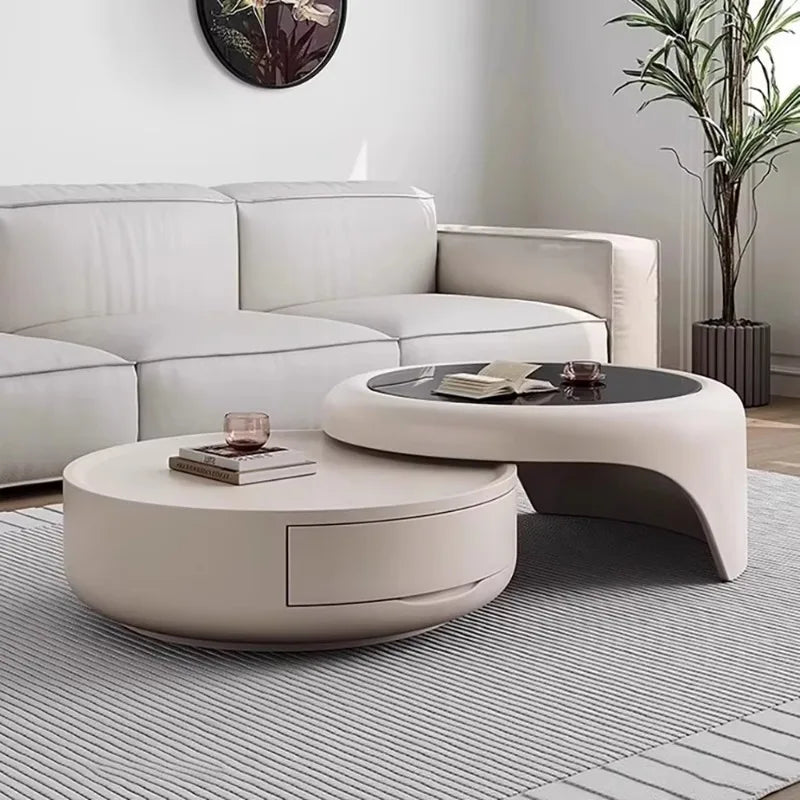 Angduo Modern Round Coffee Table Minimalist Living Room Furniture
