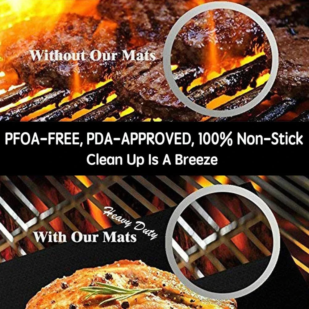 Nonstick BBQ Grill Mat Heat Resistant Reusable Outdoor Cooking