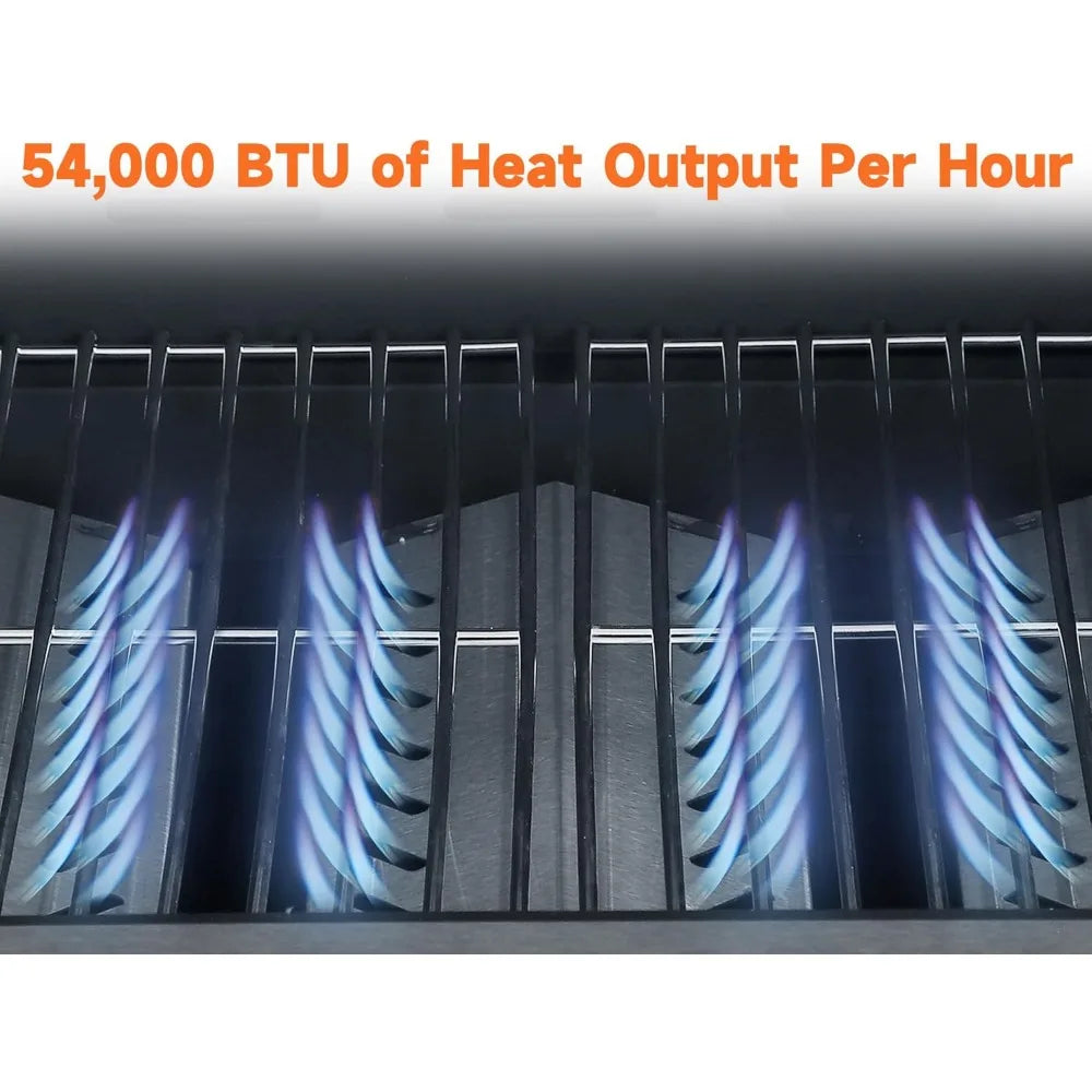 5 Burner Propane Gas Grill With Porcelain Enamel Cast Iron Grate 54000 BTU