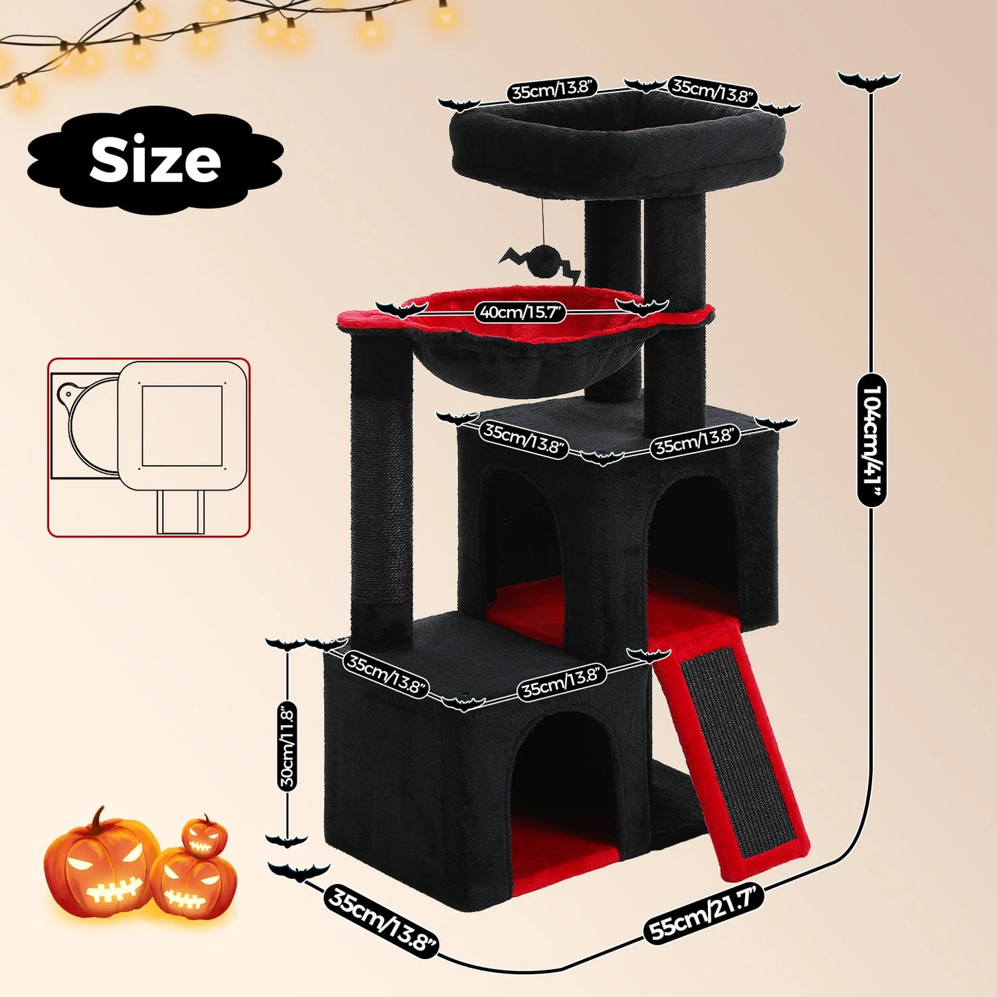 PAWZ Road Large Cat Tree For Indoor Cats Multi Level