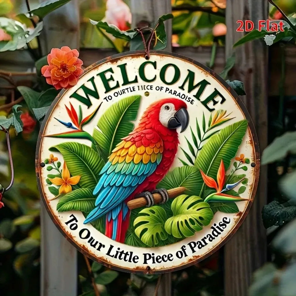 Welcome to Us Our Little Piece of Paradise Wall Art