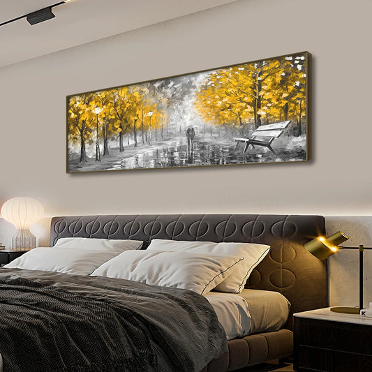 Rainy Day City Street Pedestrians Umbrellas Canvas Print Wall Art