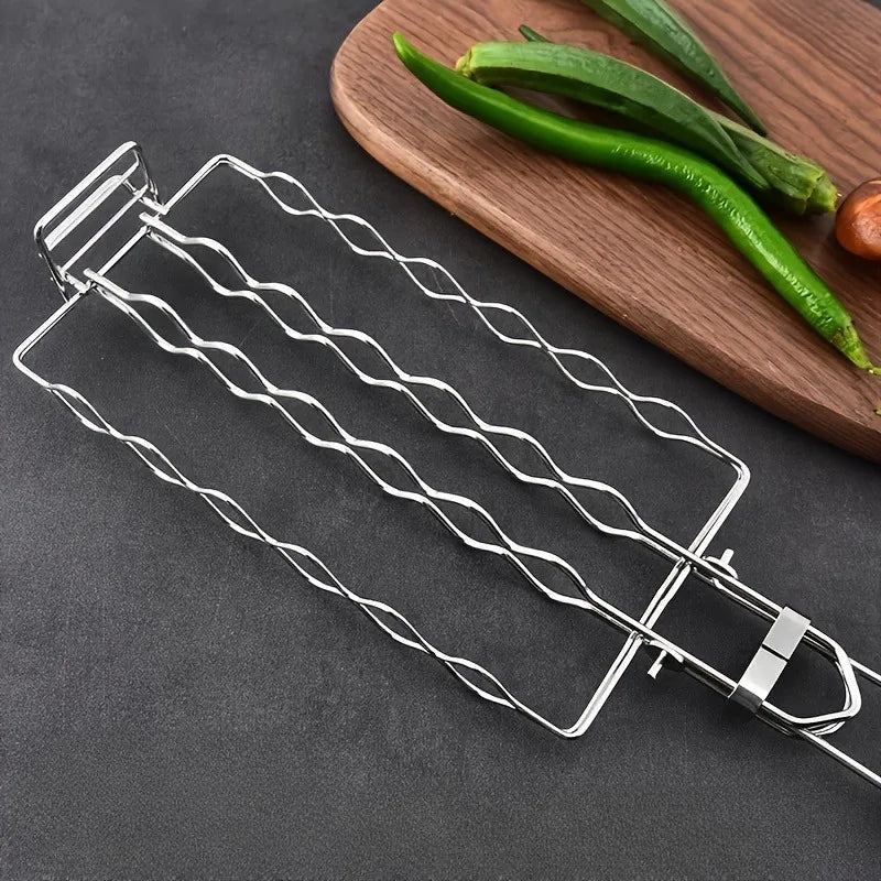BBQ Sausage Grill Basket Durable Camping And Picnic Tool