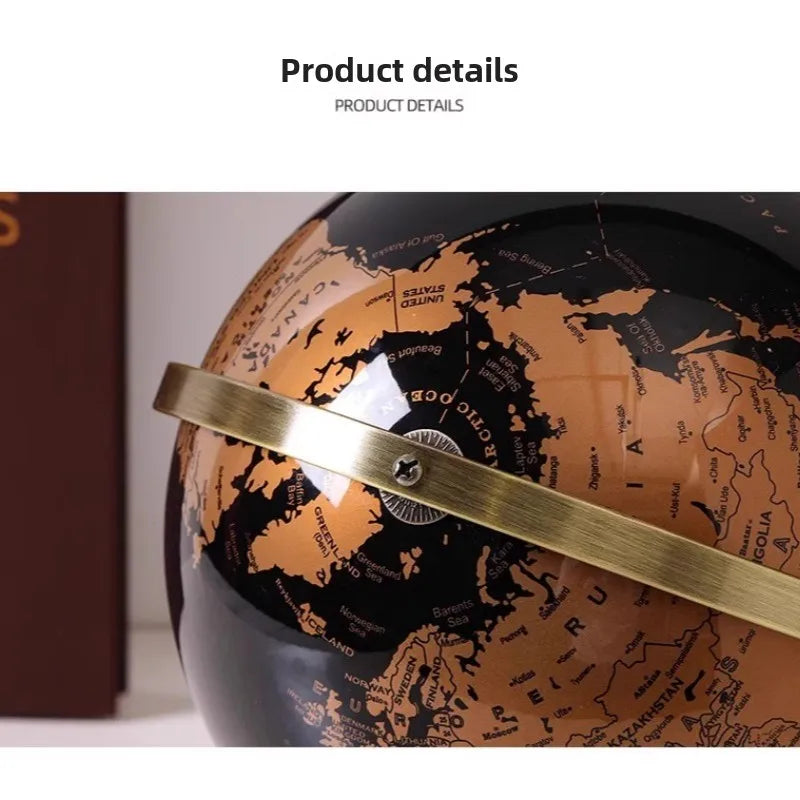 Metal Rotating Globe Artwork For Classroom And Office Decor