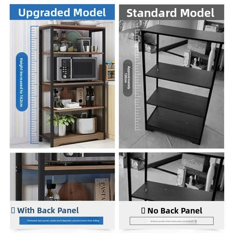 Kitchen Multi Functional Storage Rack Stand With Multiple Layers