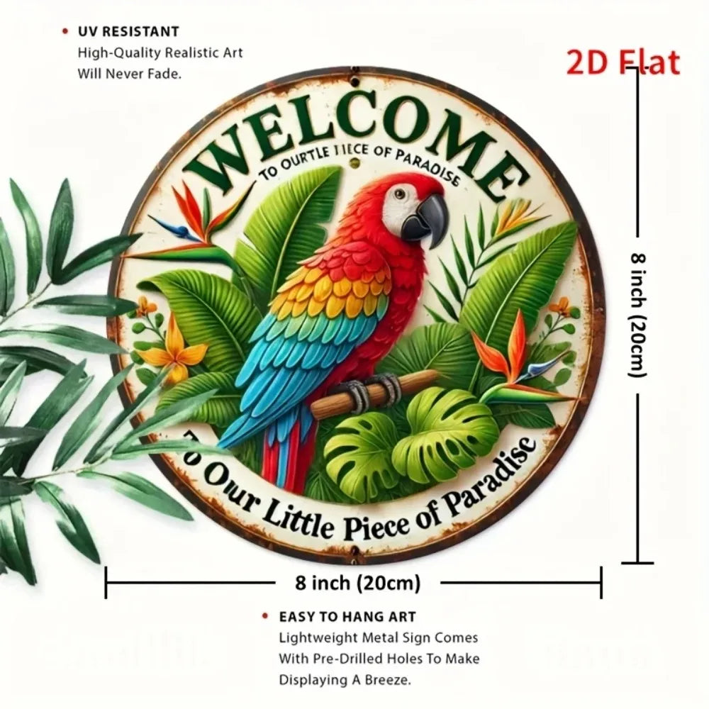 Welcome to Us Our Little Piece of Paradise Wall Art