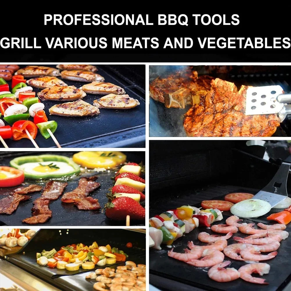 Nonstick BBQ Grill Mat Heat Resistant Reusable Outdoor Cooking