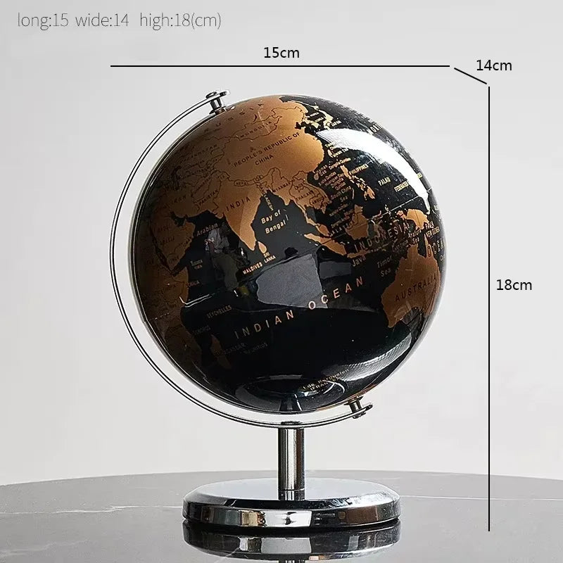 Metal Rotating Globe Artwork For Classroom And Office Decor