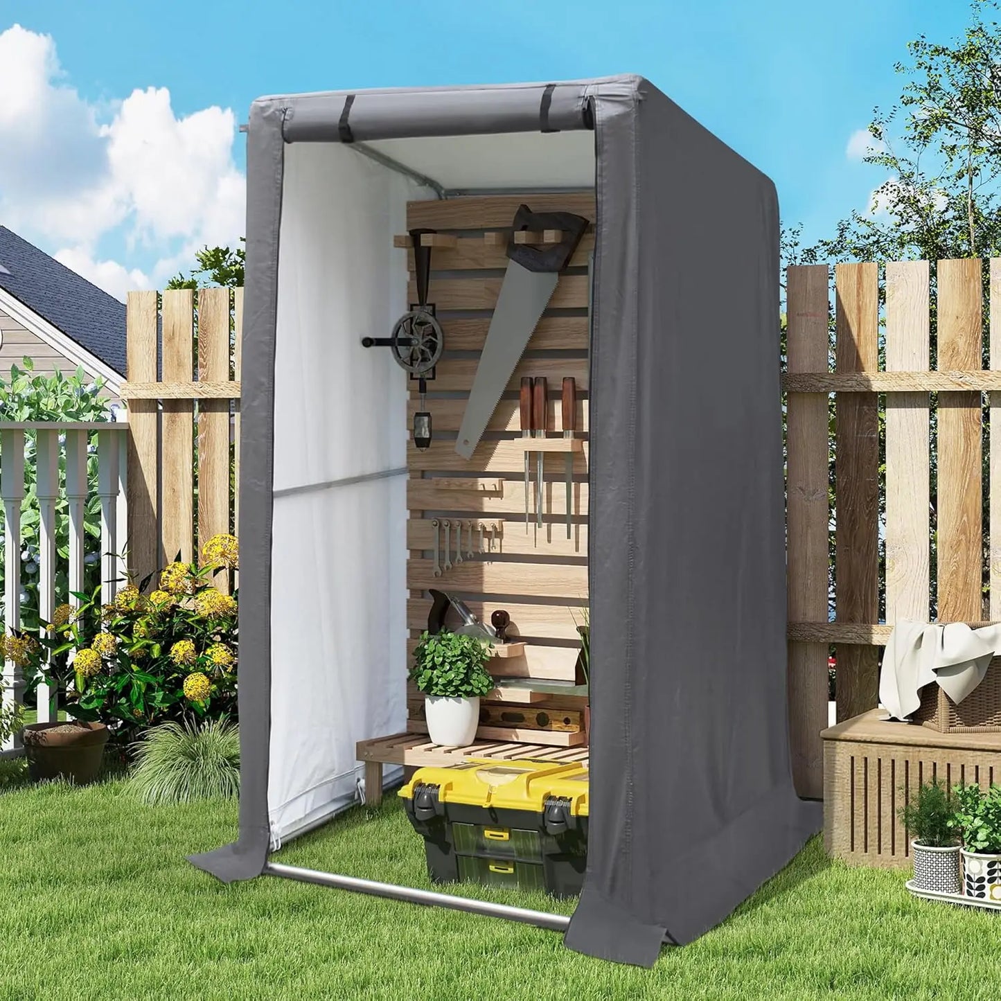 Outdoor Storage Shelter Shed Heavy Duty Tent With Ventilated Door