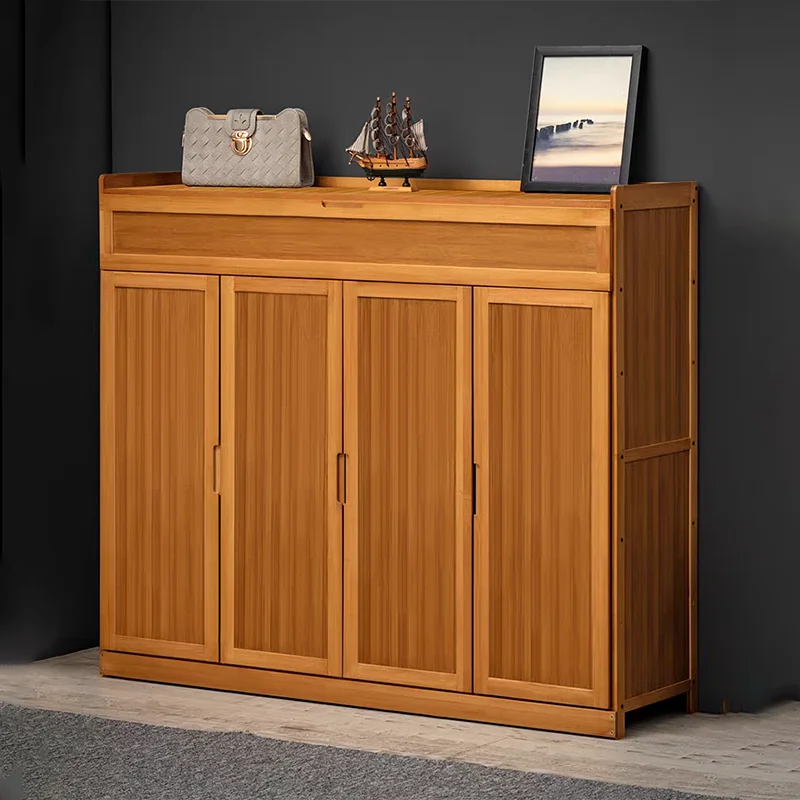 Bamboo Shoe Cabinet Organizer Living Room Storage