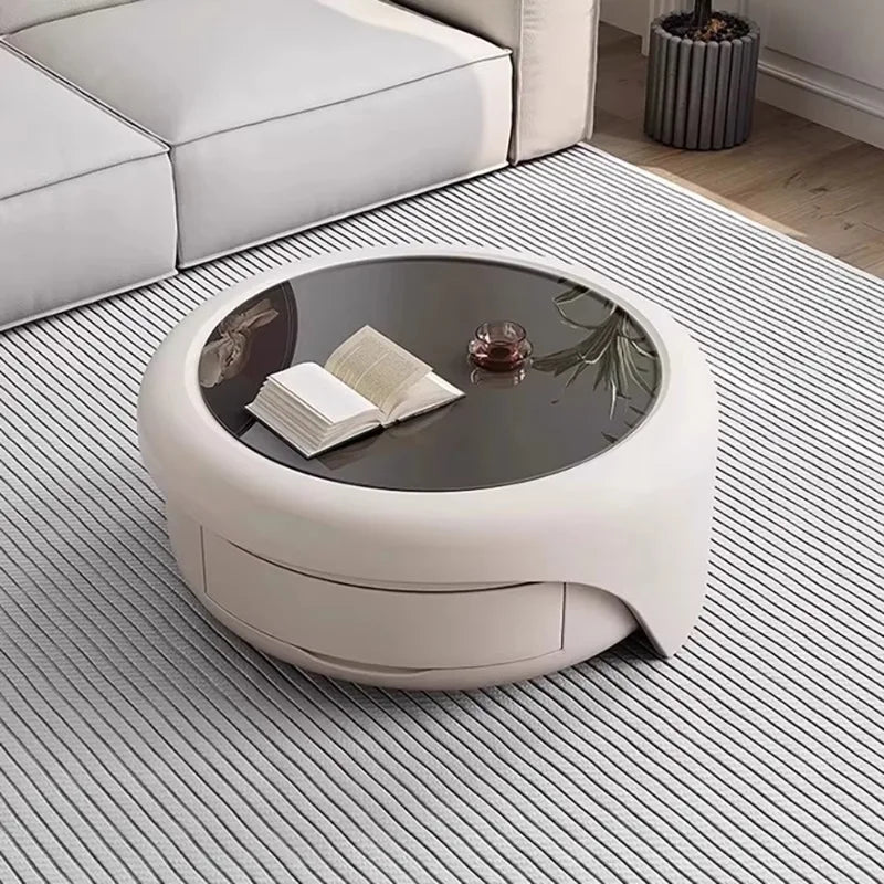 Angduo Modern Round Coffee Table Minimalist Living Room Furniture