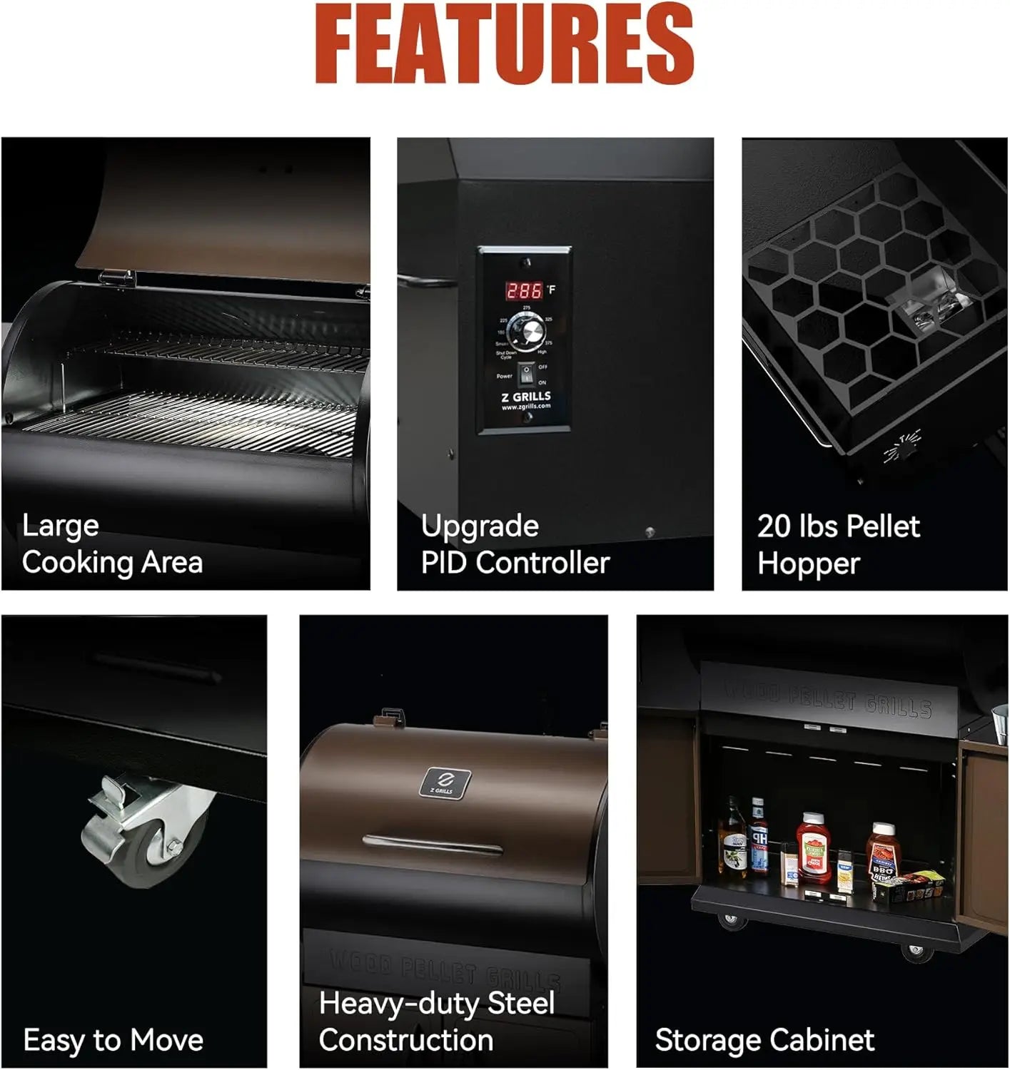 XMSJ Wood Pellet Grill Smoker With PID Control Outdoor Cooking