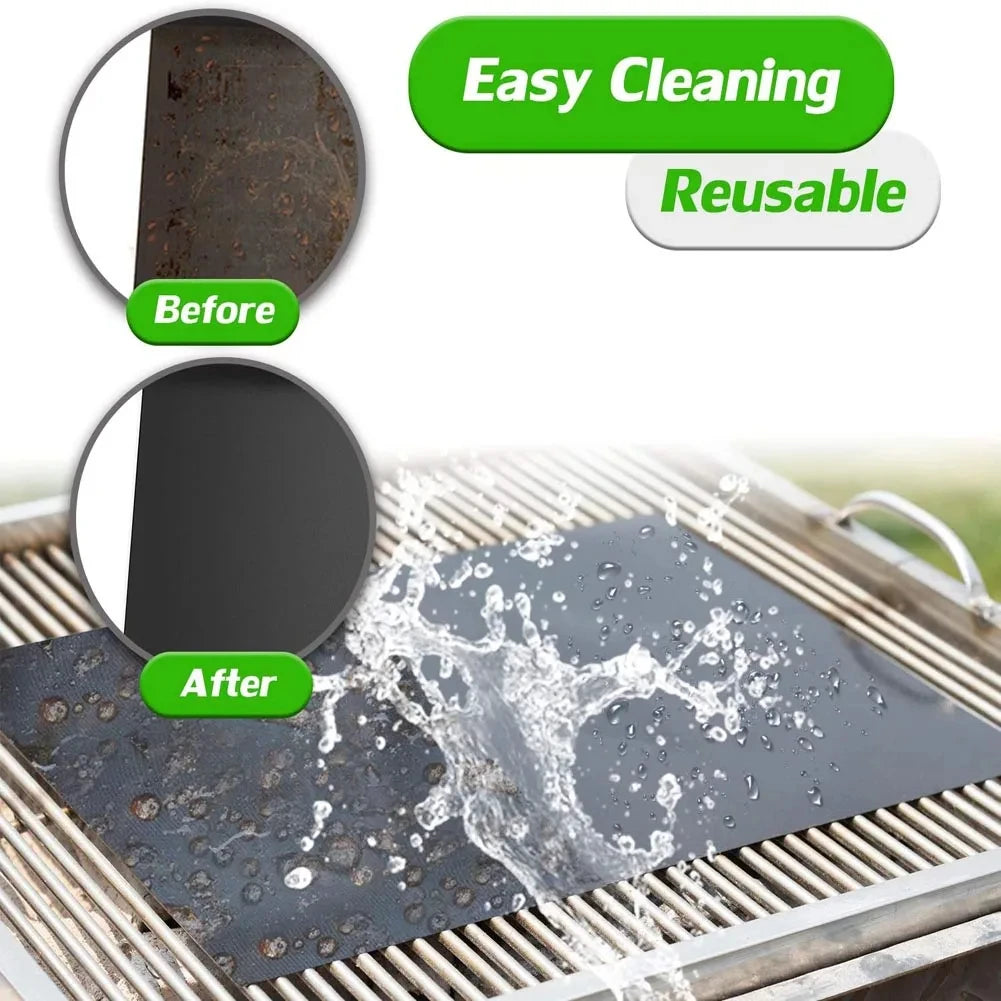 Nonstick BBQ Grill Mat Heat Resistant Reusable Outdoor Cooking