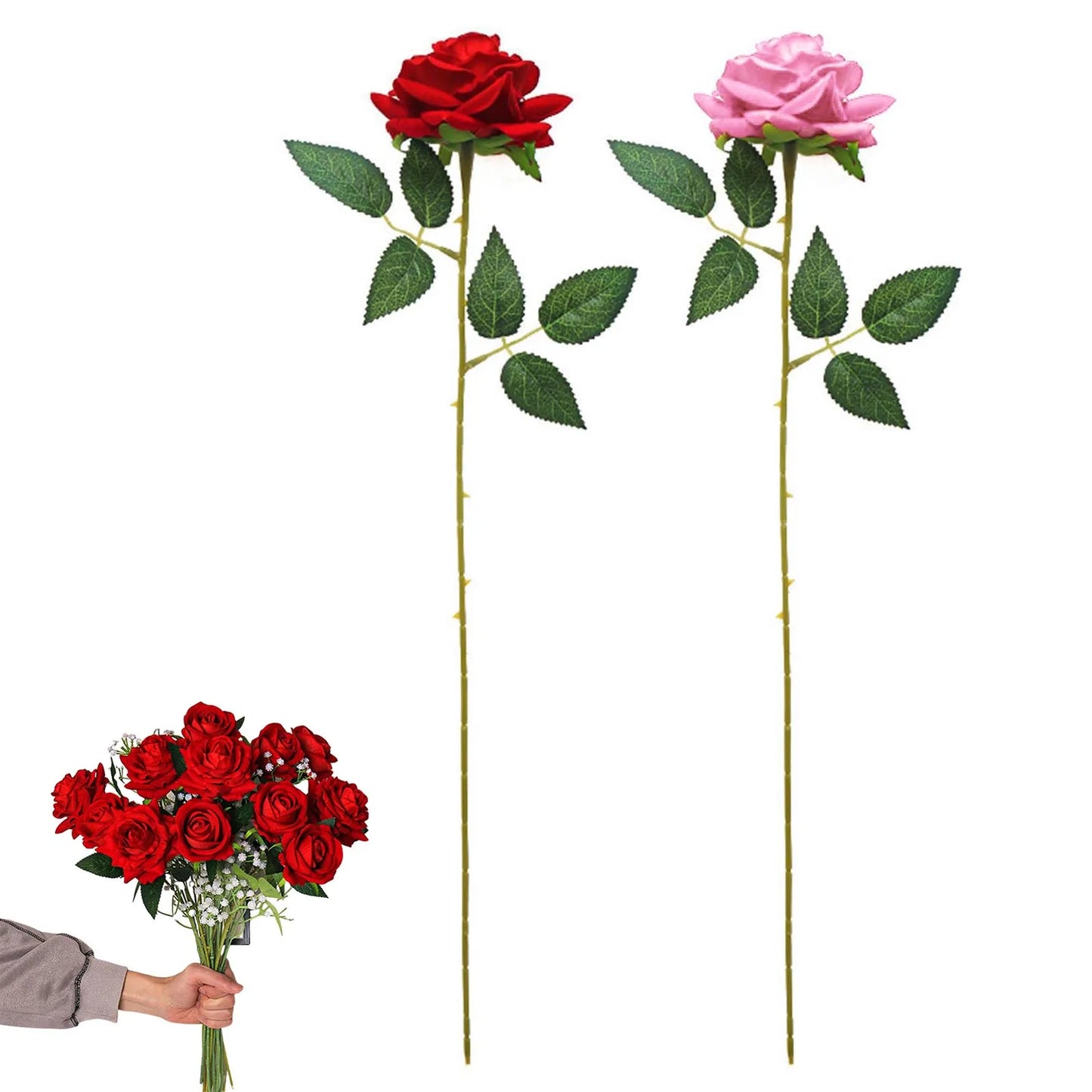 Velvet Roses Artificial 15Pcs Wedding Decor Romantic Gift