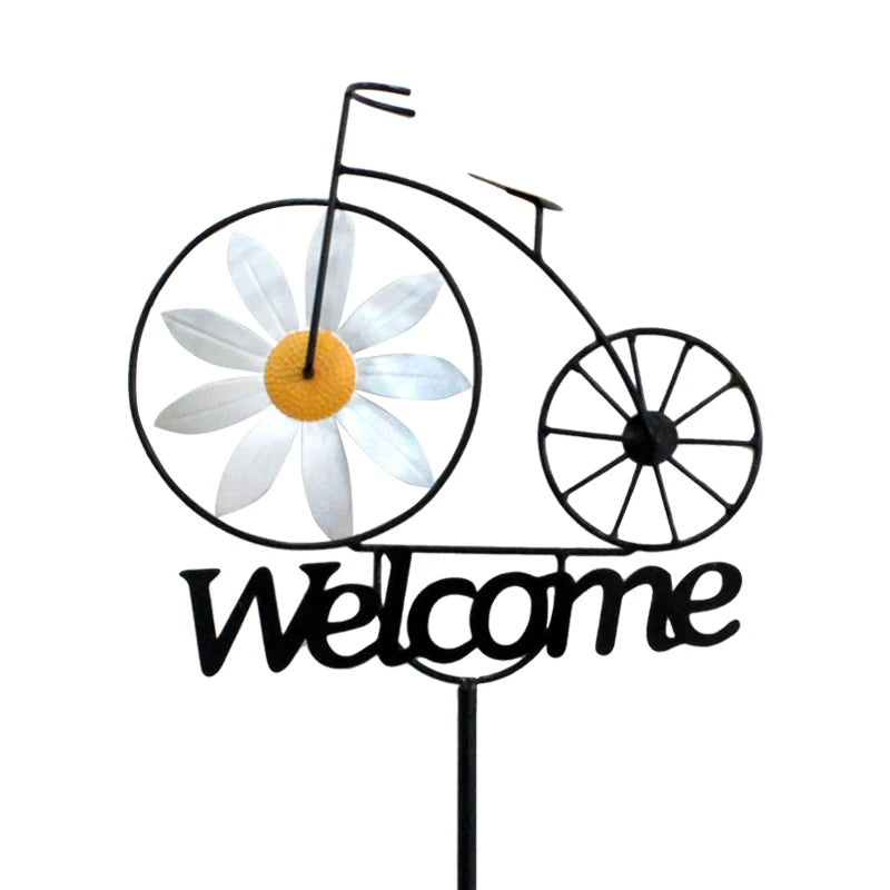 Daisy Windmill Garden Decoration Metal Yard Art For Outdoors