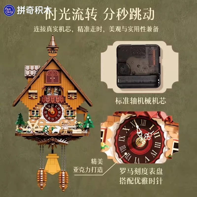 Pantasy Cuckoo Clock Building Blocks Kawaii Desktop Toy Model