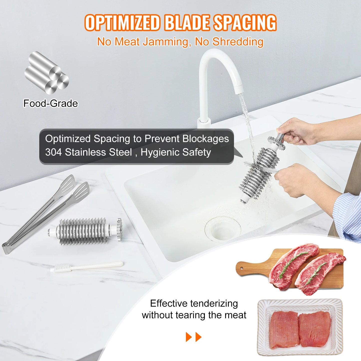 SucceBuy 54 Blades Commercial Meat Tenderizer Machine 450W