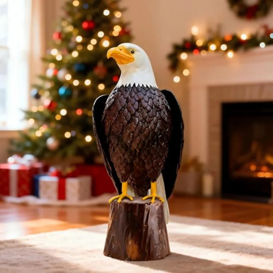 Bald Eagle Outdoor Metal Yard Art Statue for Garden and Patio