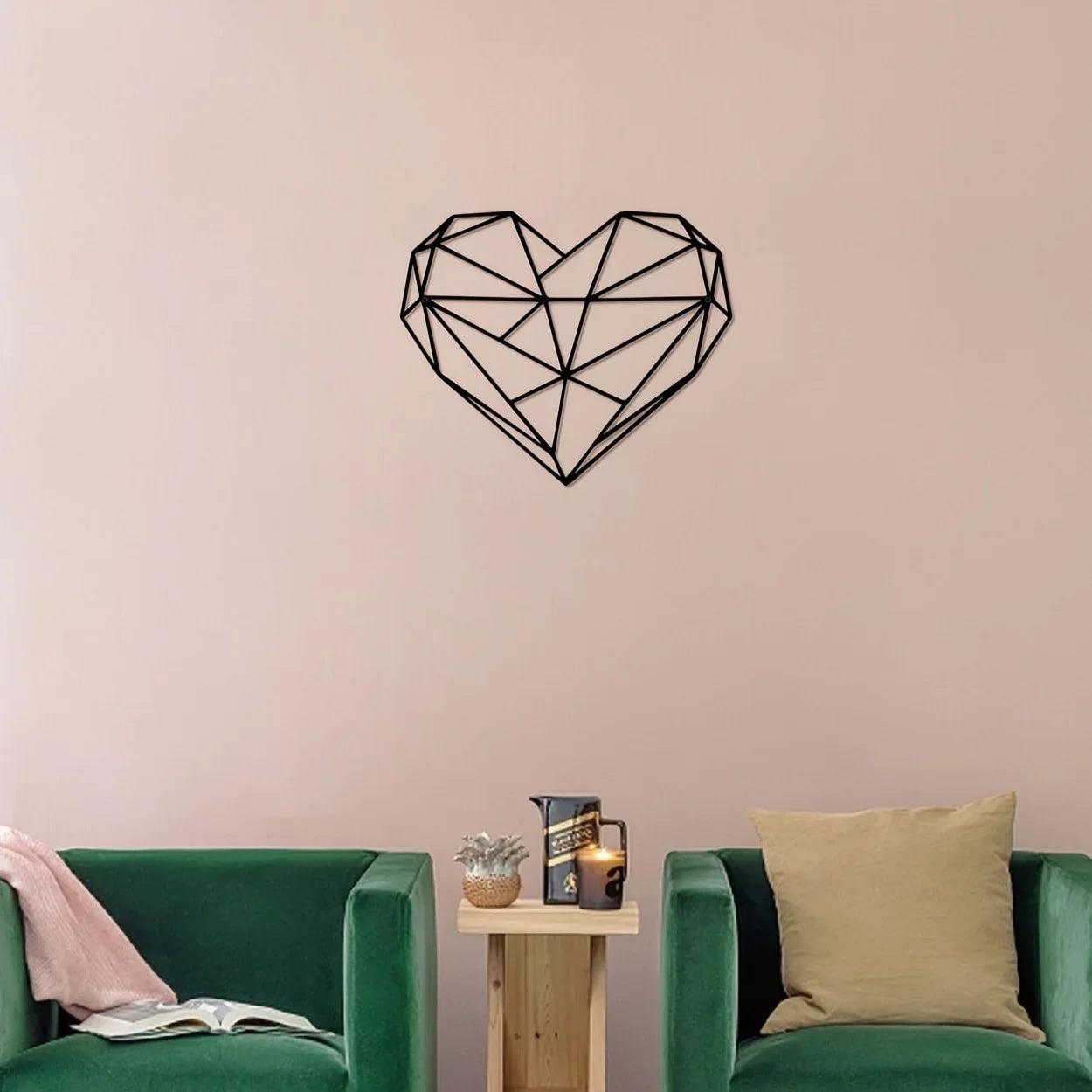 Heart Shaped Minimalist Metal Wall Art For Living Room Decor