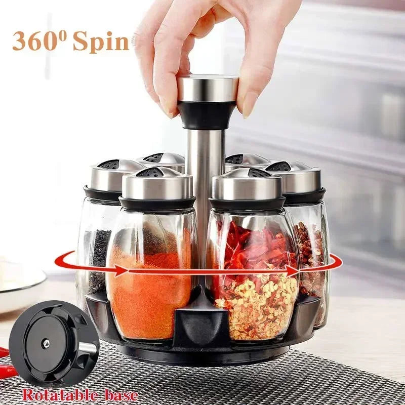 Opovcom Single Bottle Glass Jar And Spice Jar Set Rack