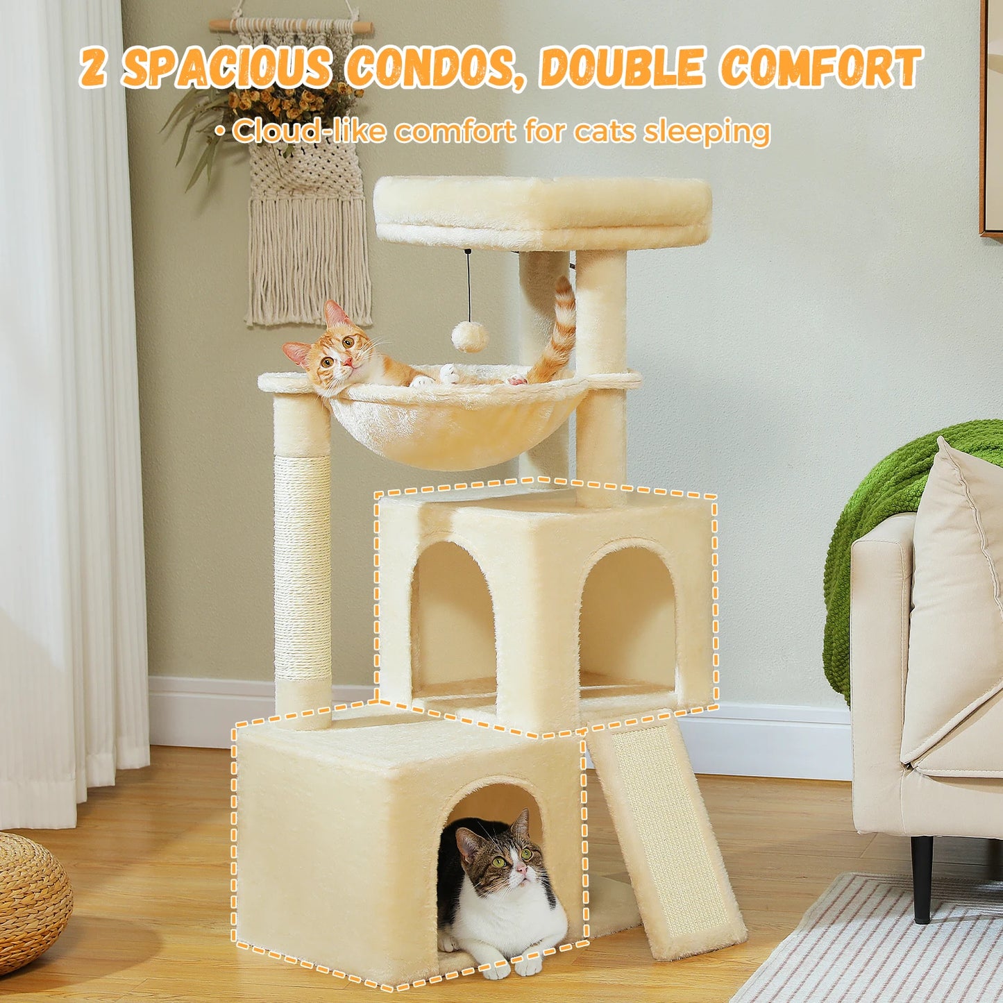 PAWZ Road Large Cat Tree Multi Level Indoor Tower Condos