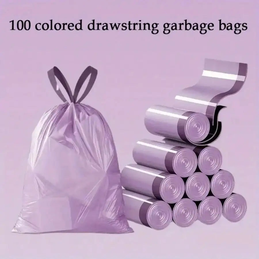 AEHOME 100pcs Household Portable Drawstring Trash Bags
