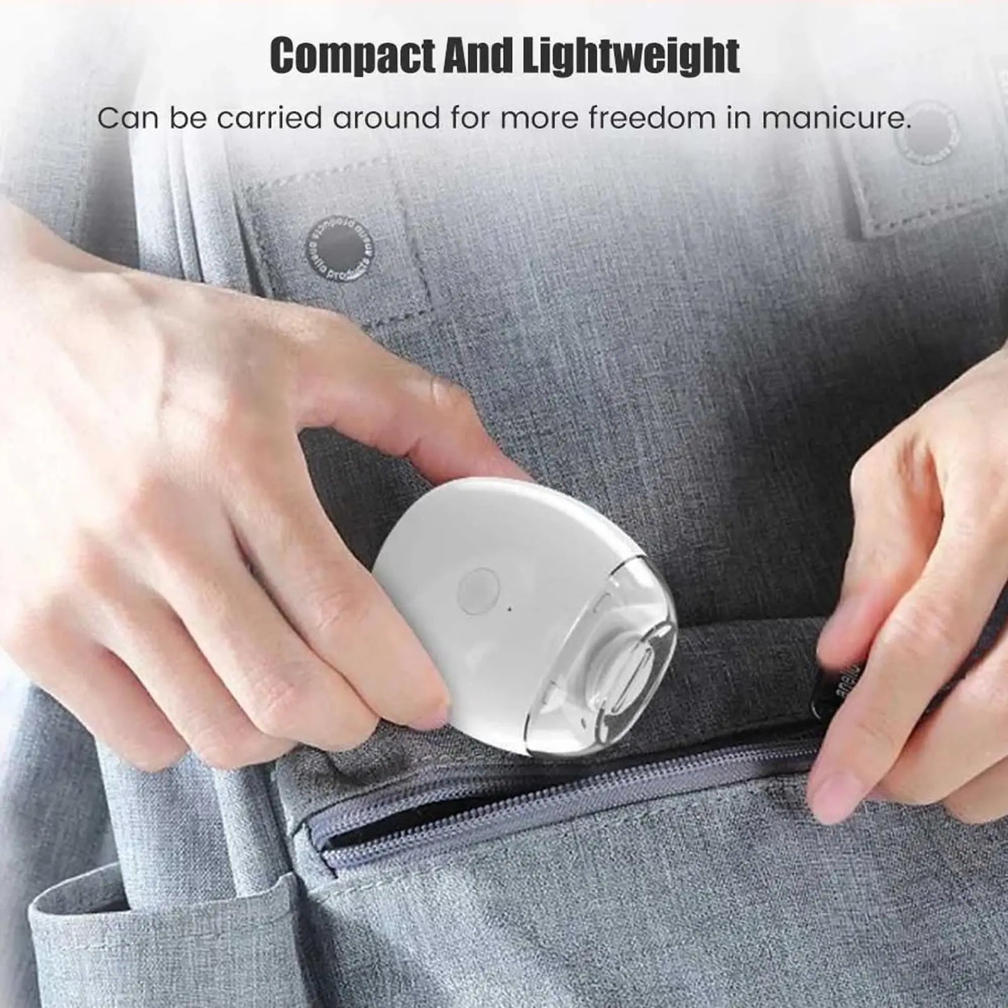 WITZIO Portable Mini Electric Nail Clipper Polisher With Light