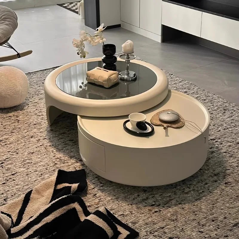 Angduo Modern Round Coffee Table Minimalist Living Room Furniture