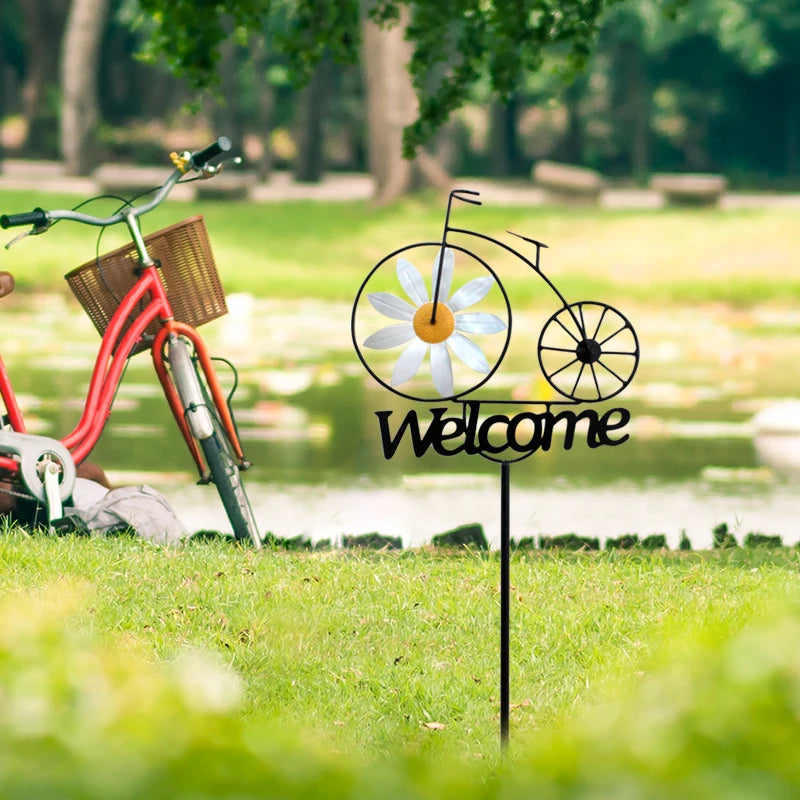 Daisy Windmill Garden Decoration Metal Yard Art For Outdoors