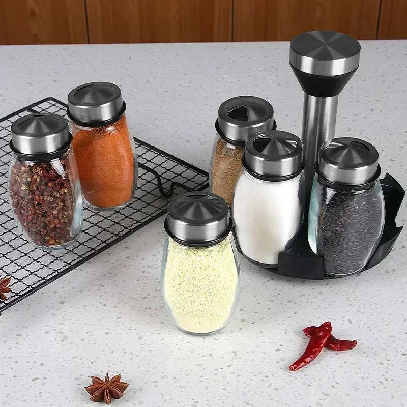 Opovcom Single Bottle Glass Jar And Spice Jar Set Rack