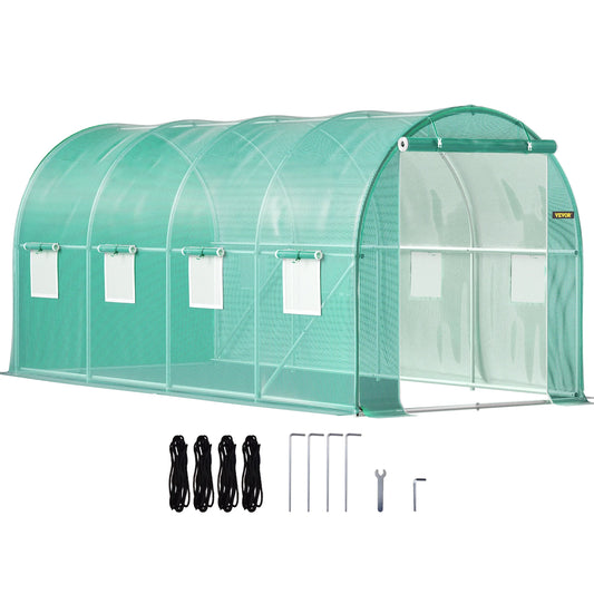 SucceBuy Walkin Tunnel Greenhouse With Galvanized Frame And Waterproof Cover