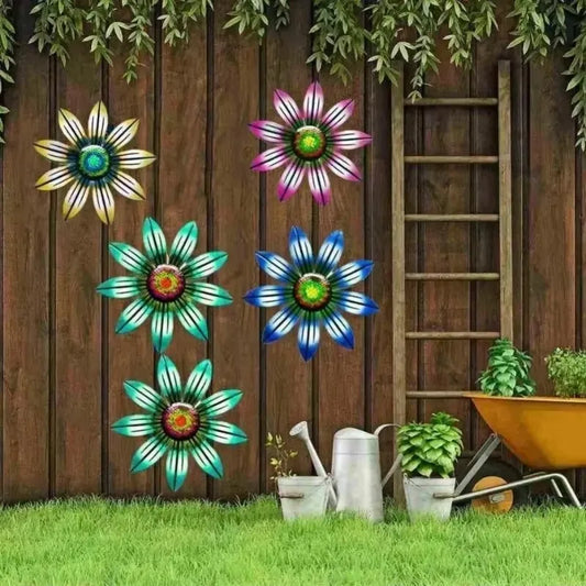 Metal Flower Wall Decor Art Sculpture For Garden Indoor Outdoor