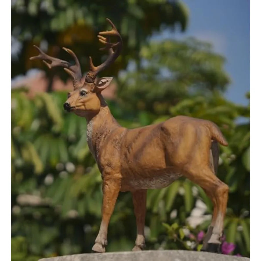 SHXI Resin Deer Figurine for Garden and Patio Decor Outdoor